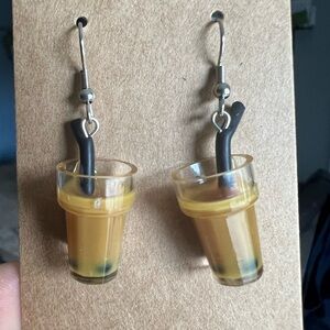 Bubble tea earrings - Coffee